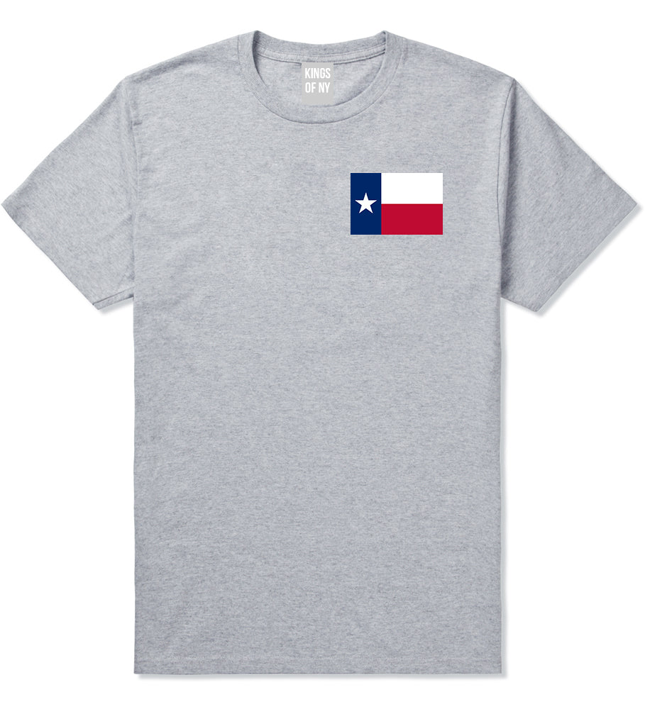 Texas State Flag TX Chest Mens T-Shirt Grey