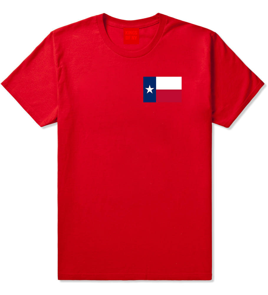 Texas State Flag TX Chest Mens T-Shirt Red