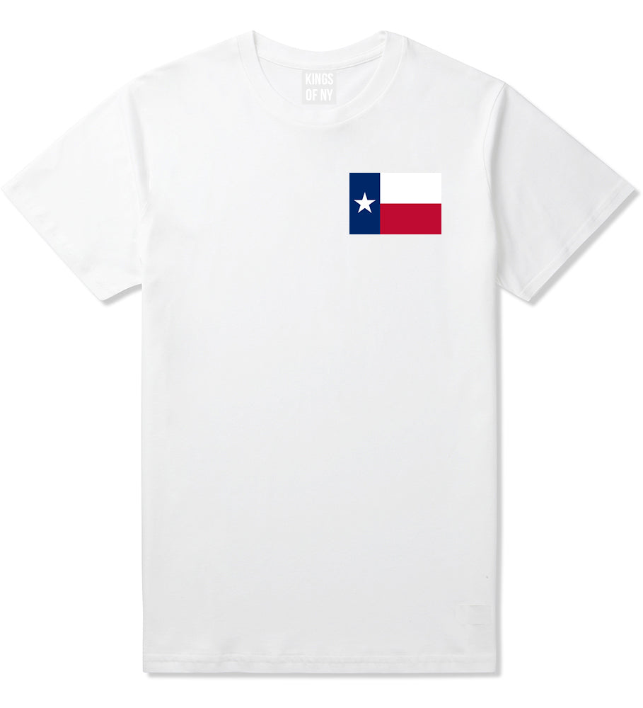 Texas State Flag TX Chest Mens T-Shirt White