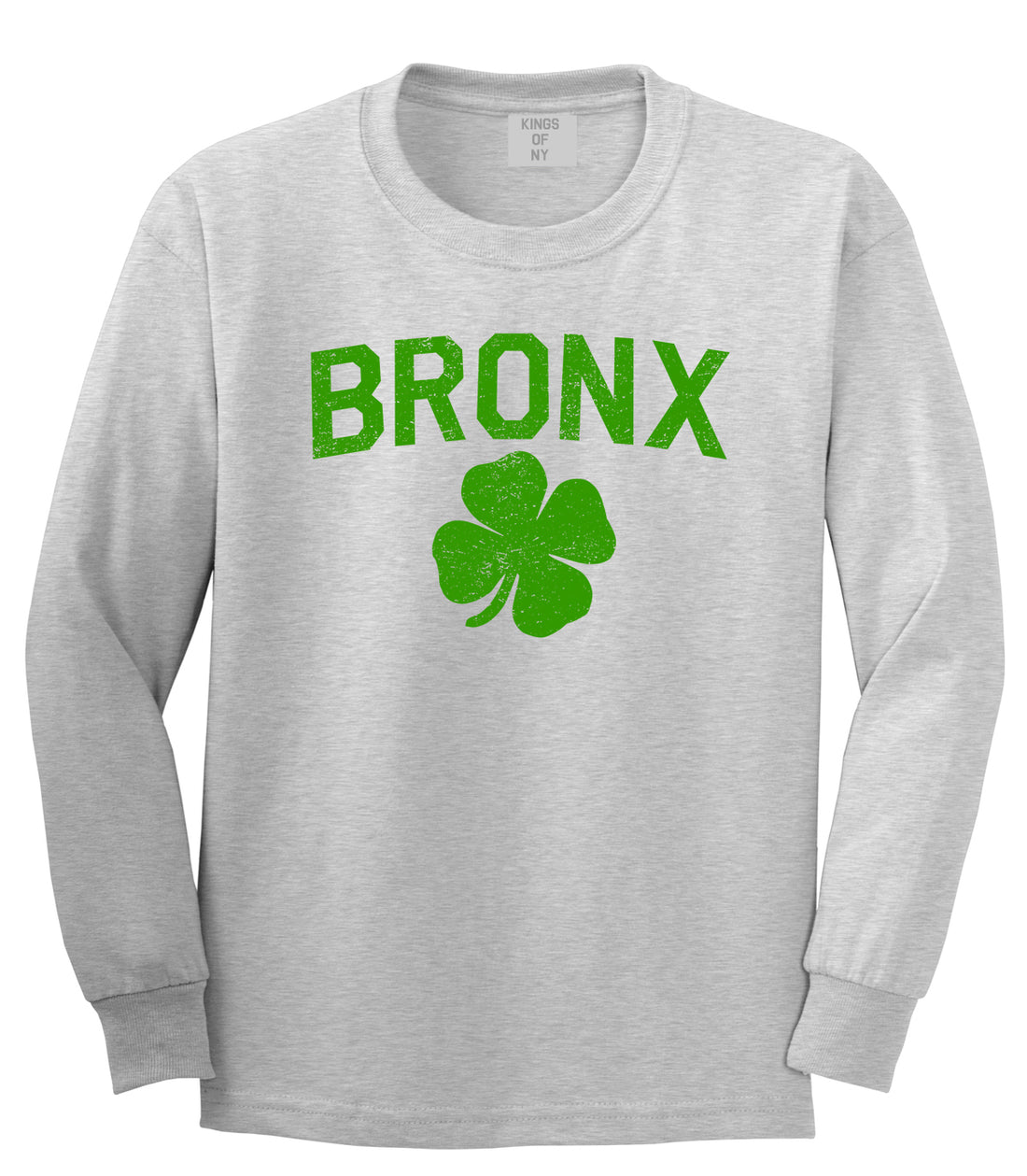 The Bronx Irish St Patricks Day Mens Long Sleeve T-Shirt Grey