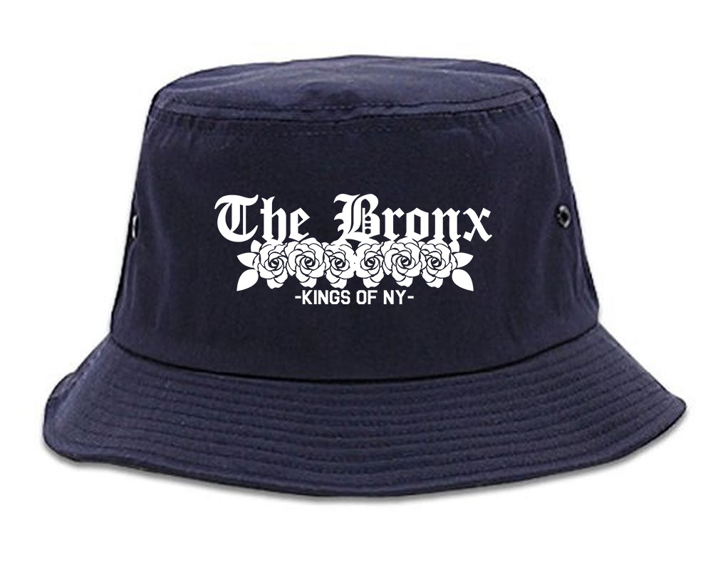The Bronx Roses Kings Of NY Mens Bucket Hat Navy Blue