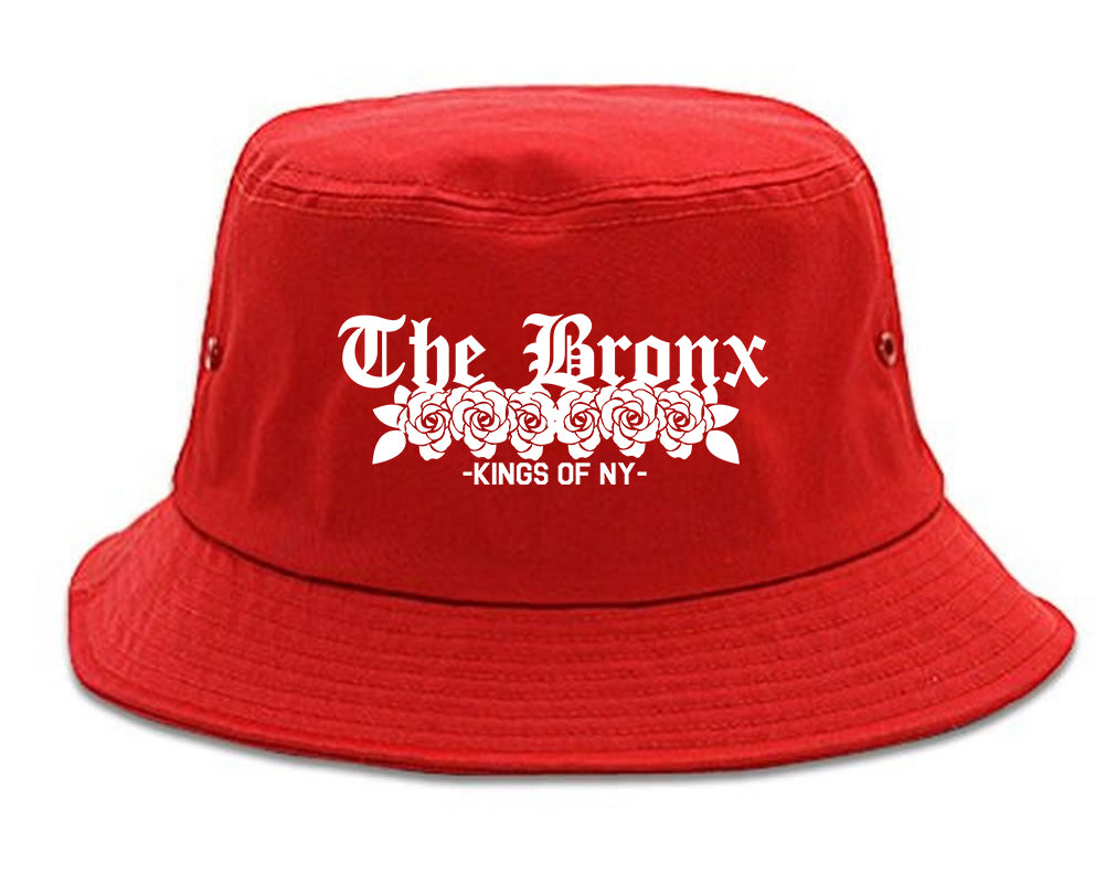 The Bronx Roses Kings Of NY Mens Bucket Hat Red
