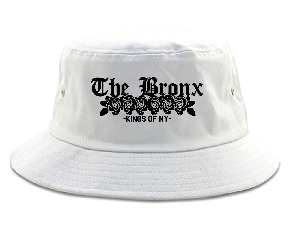 The Bronx Roses Kings Of NY Mens Bucket Hat White