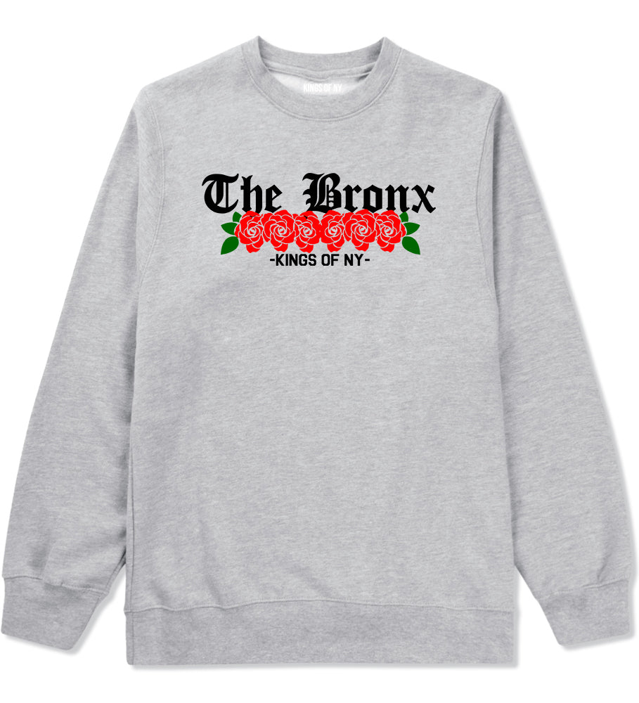 The Bronx Roses Kings Of NY Mens Crewneck Sweatshirt Grey