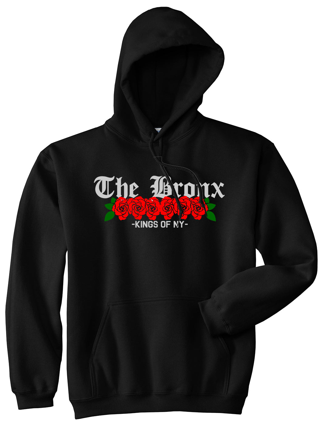 The Bronx Roses Kings Of NY Mens Pullover Hoodie Black