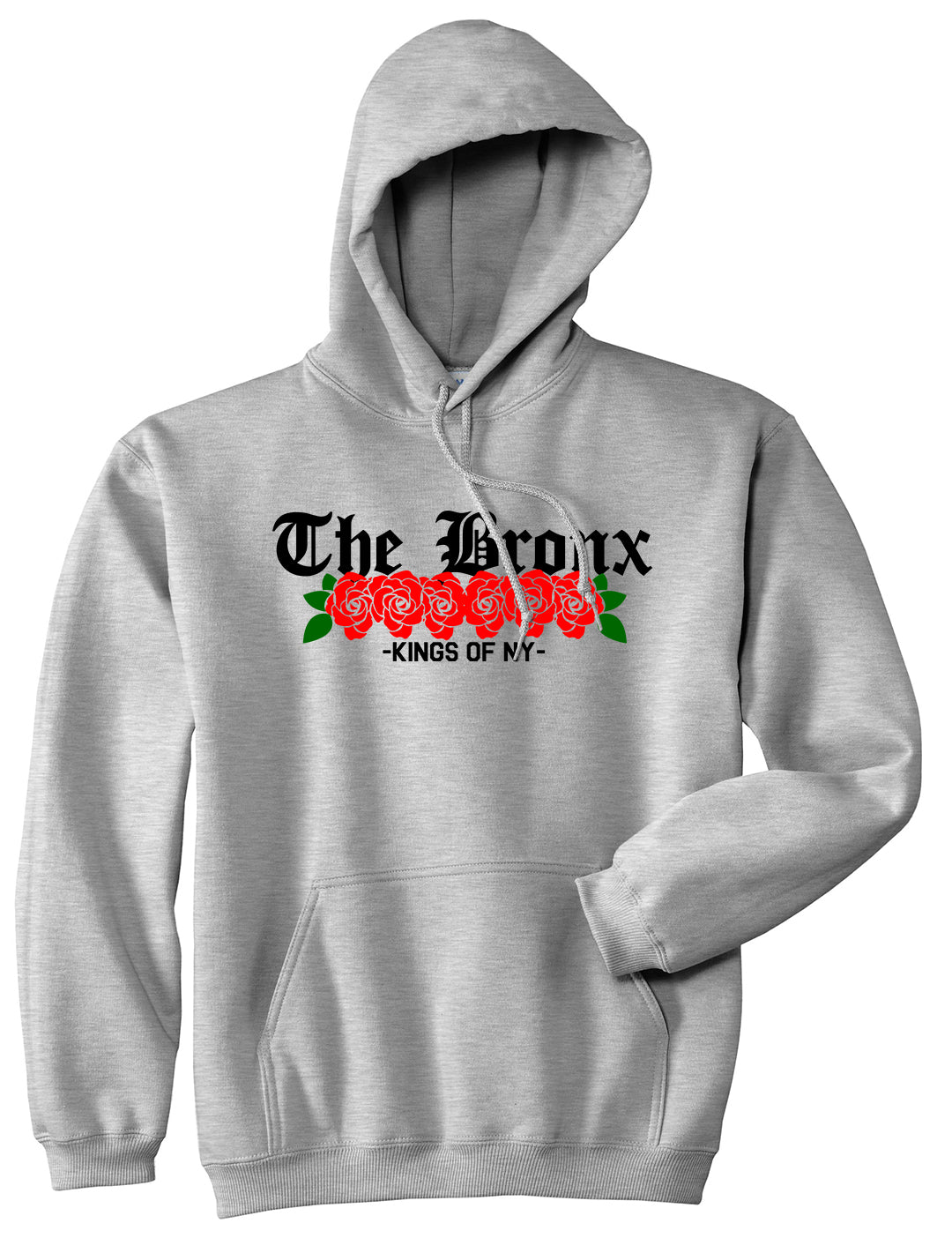 The Bronx Roses Kings Of NY Mens Pullover Hoodie Grey