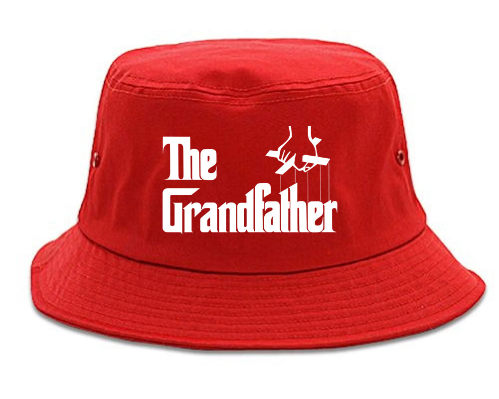 The Grandfather Funny New Grandpa Mens Bucket Hat Red