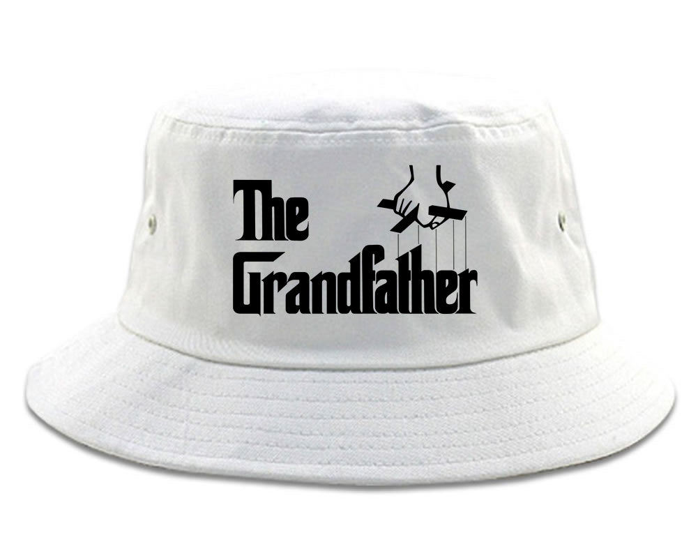 The Grandfather Funny New Grandpa Mens Bucket Hat White