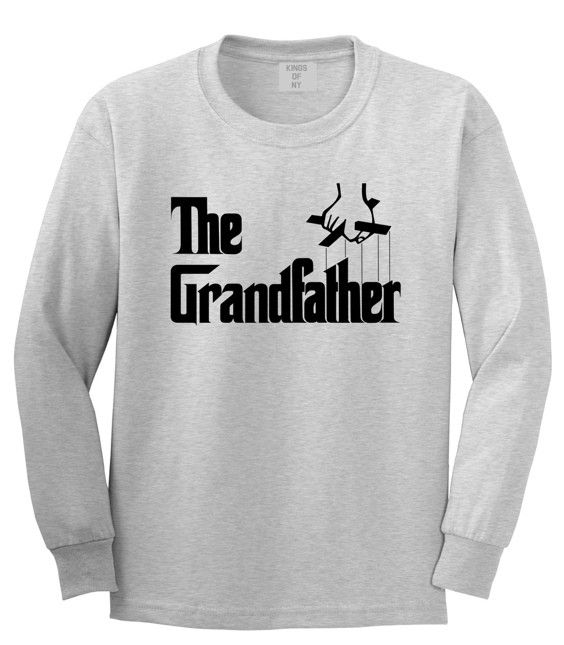 The Grandfather Funny New Grandpa Mens Long Sleeve T-Shirt Grey