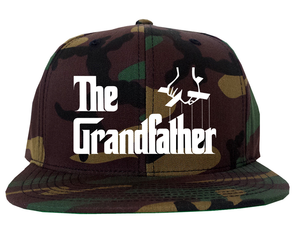 The Grandfather Funny New Grandpa Mens Snapback Hat Army Camo