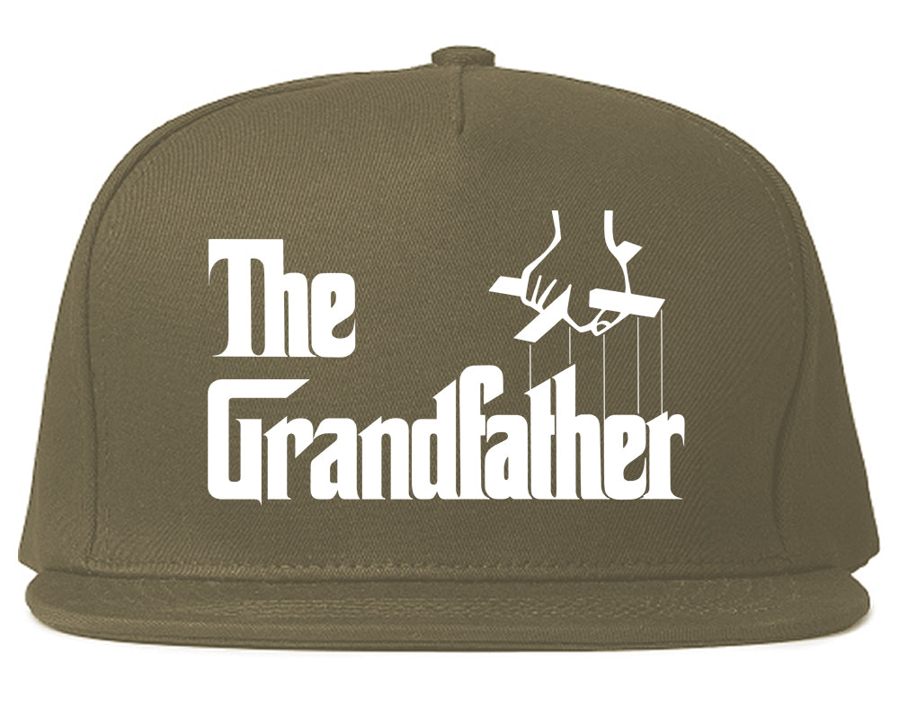 The Grandfather Funny New Grandpa Mens Snapback Hat Grey