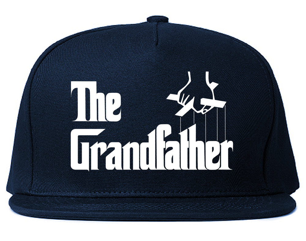 The Grandfather Funny New Grandpa Mens Snapback Hat Navy Blue