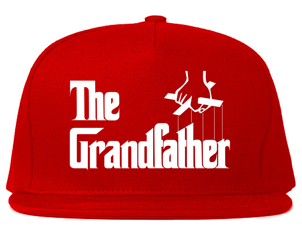The Grandfather Funny New Grandpa Mens Snapback Hat Red