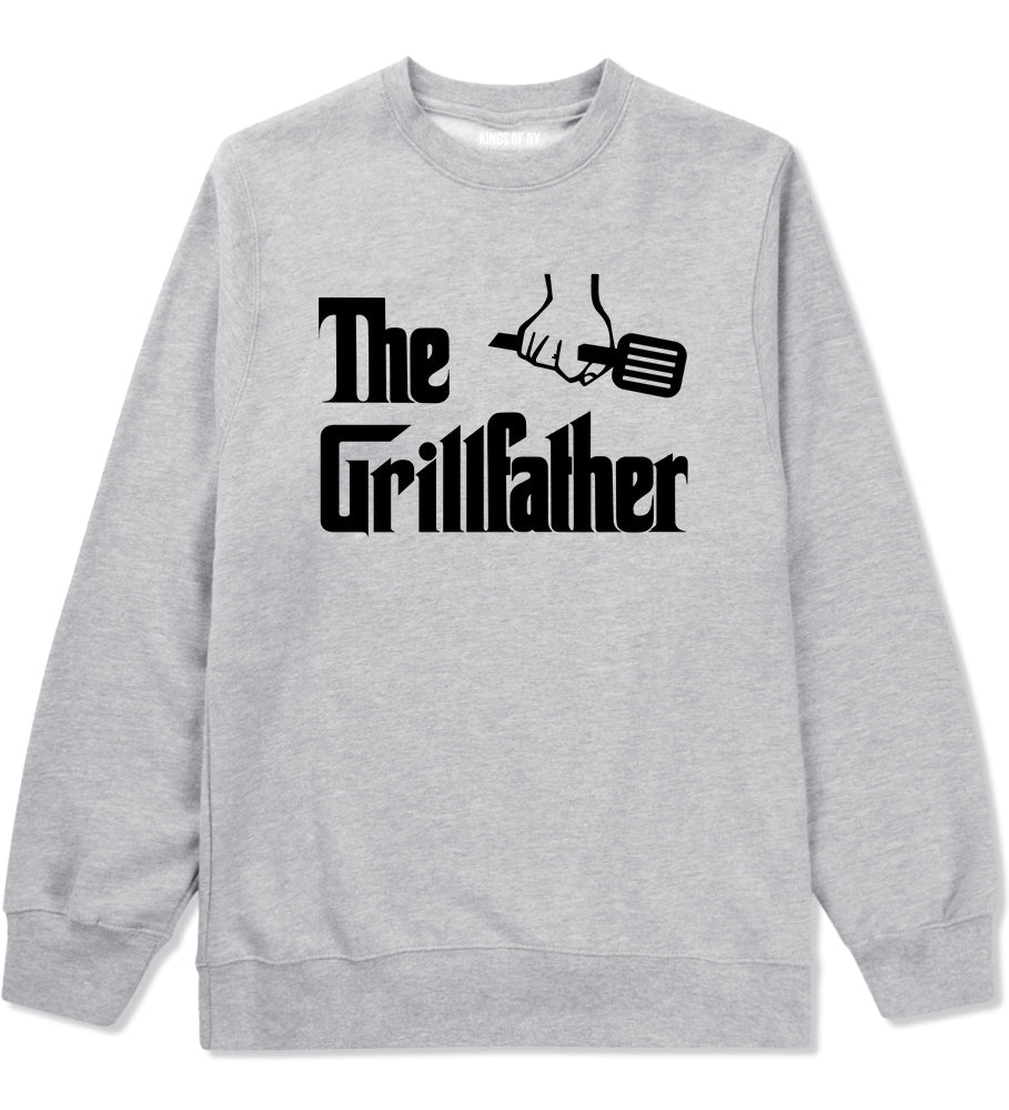 The Grillfather BBQ Dad Grill Mens Crewneck Sweatshirt Grey