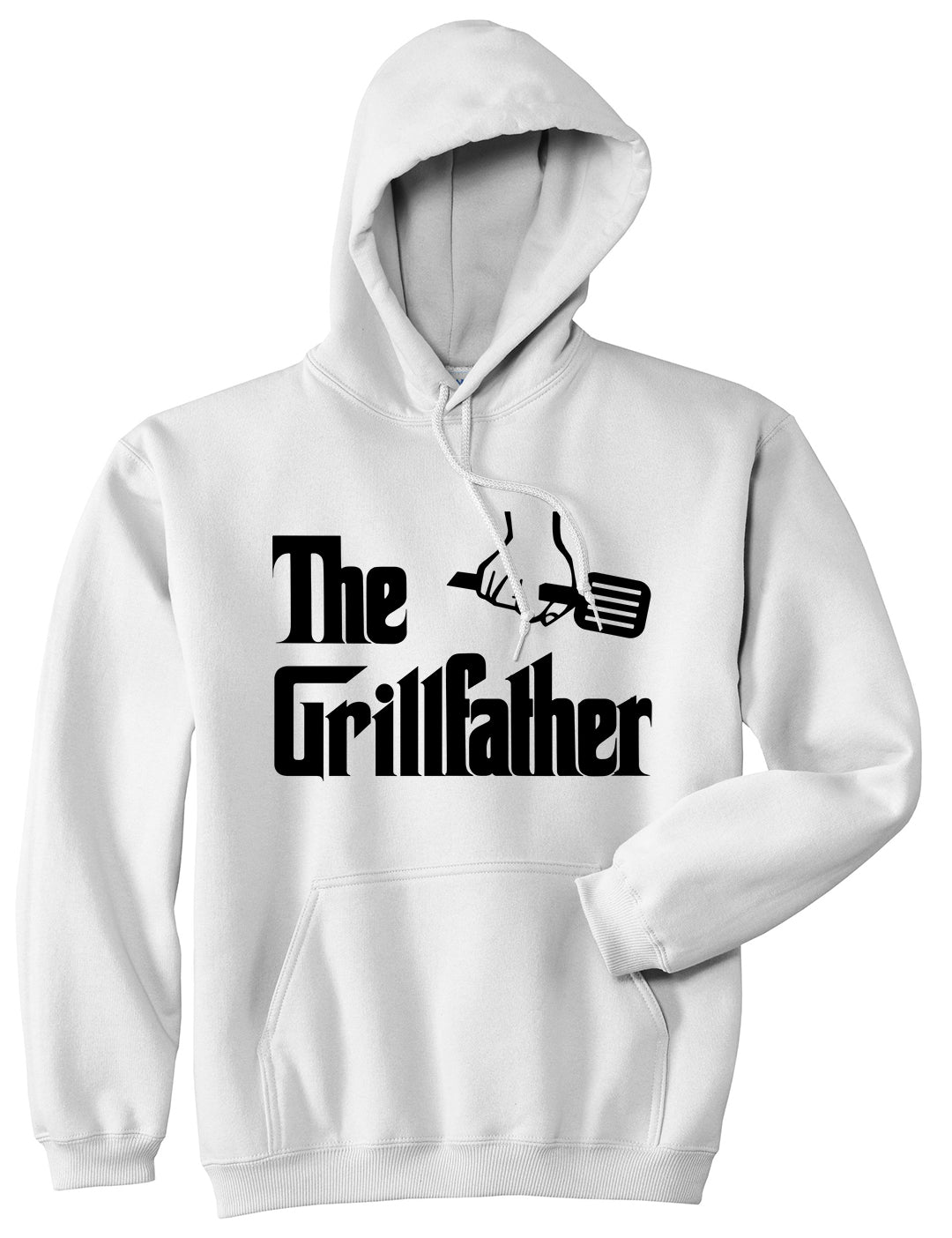 The Grillfather BBQ Dad Grill Mens Pullover Hoodie White