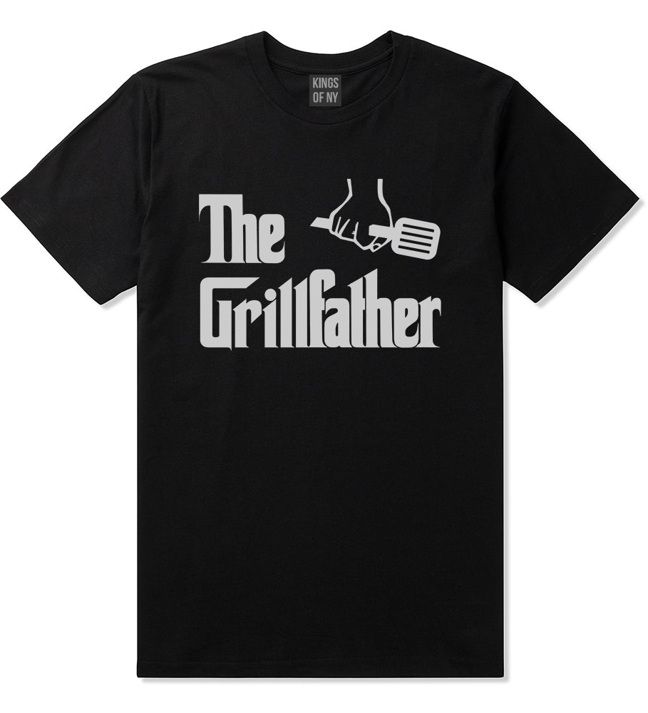 The Grillfather BBQ Dad Grill Mens T-Shirt Black