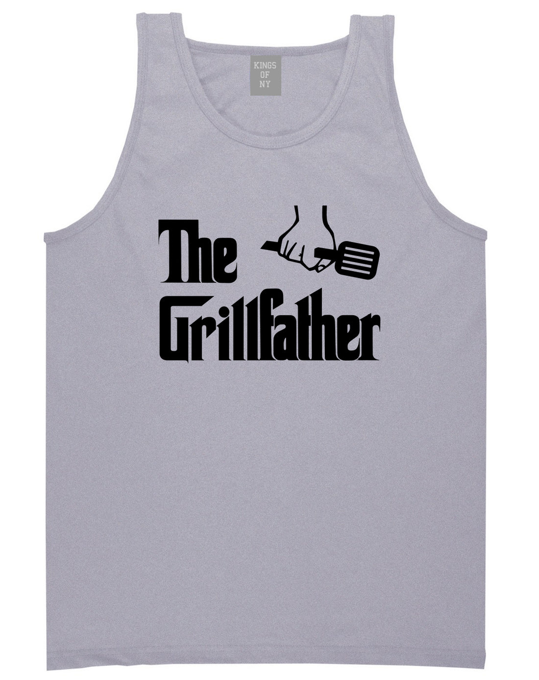 The Grillfather BBQ Dad Grill Mens Tank Top T-Shirt Grey