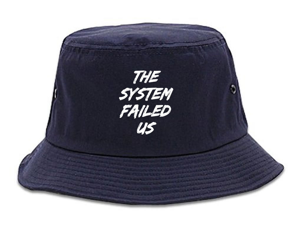 The System Failed Us Mens Bucket Hat Navy Blue