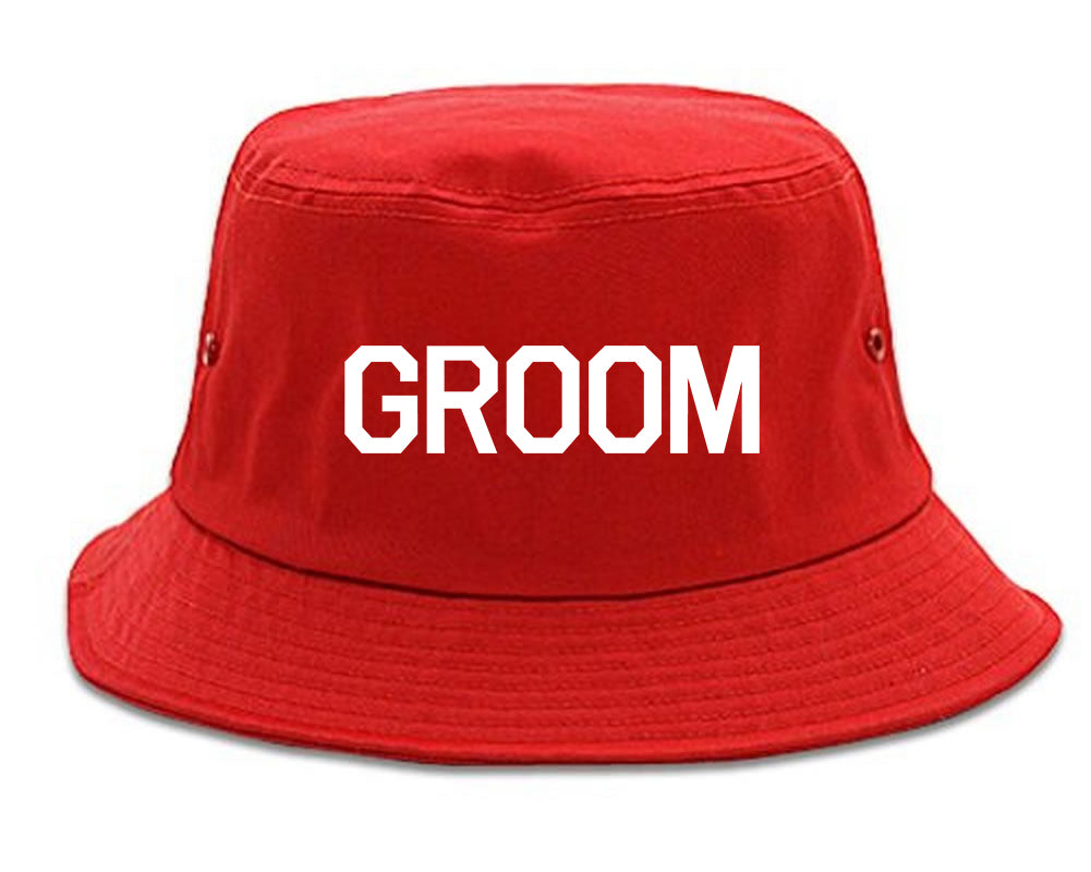 The Groom Bachelor Party Bucket Hat Red