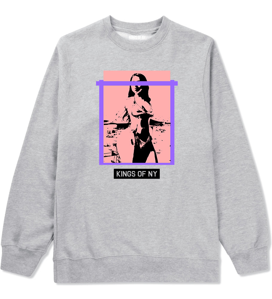Thick Girl Goals Crewneck Sweatshirt in Grey