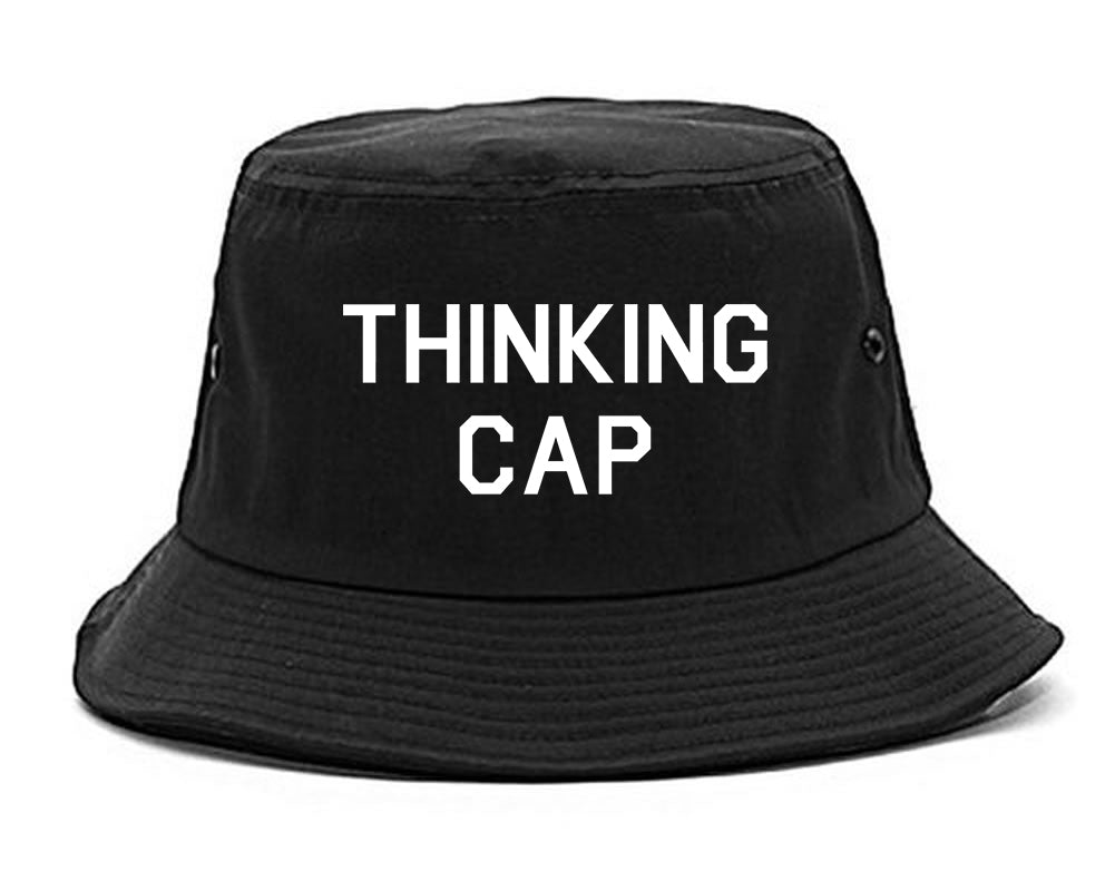 Thinking Cap Funny Nerd Bucket Hat Black