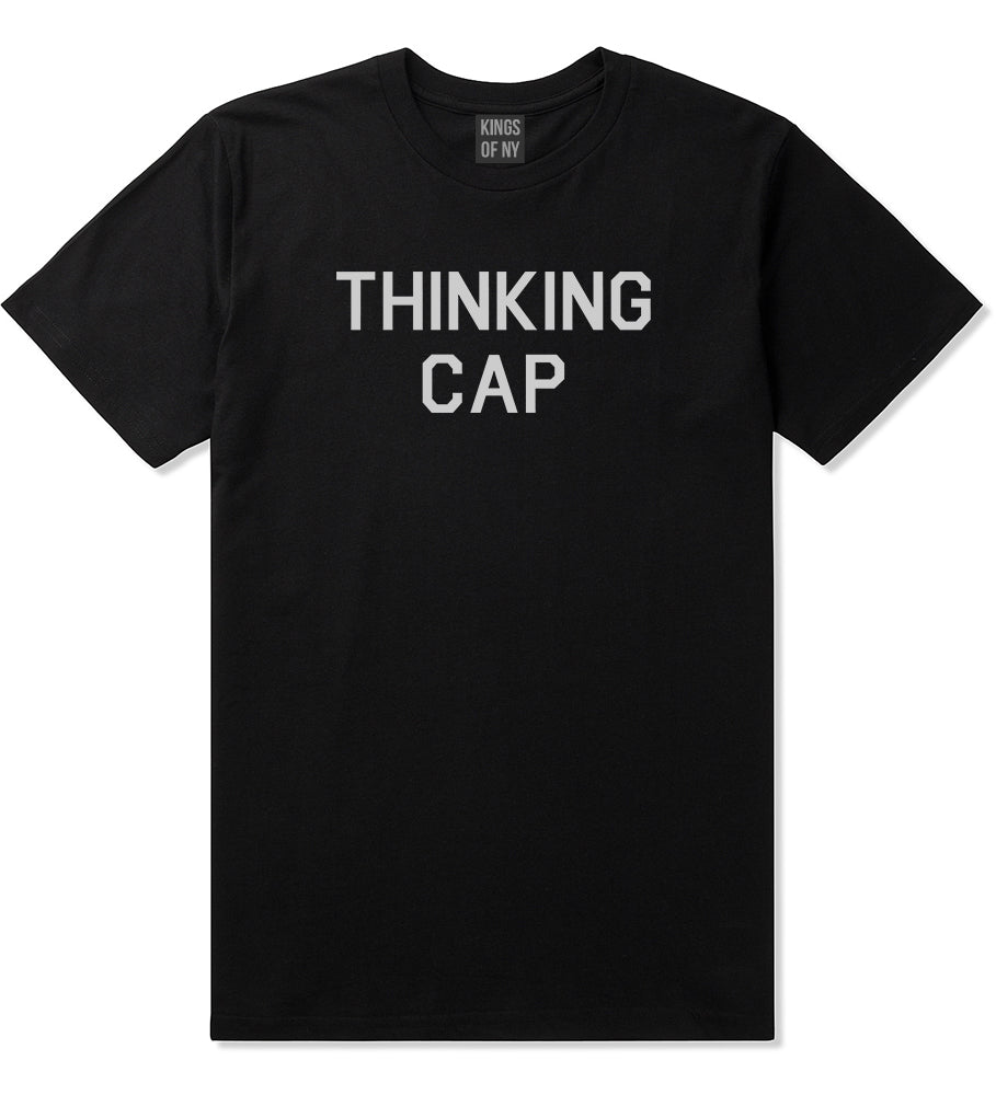 Thinking Cap Funny Nerd Black T-Shirt by Kings Of NY