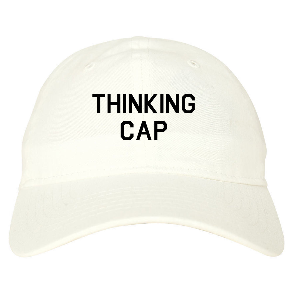 Thinking Cap Funny Nerd Dad Hat Baseball Cap White