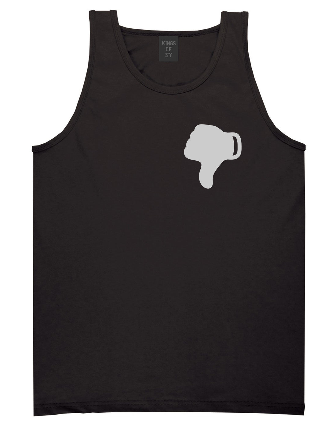 Thumbs Down Emoji Chest Black Tank Top Shirt by Kings Of NY