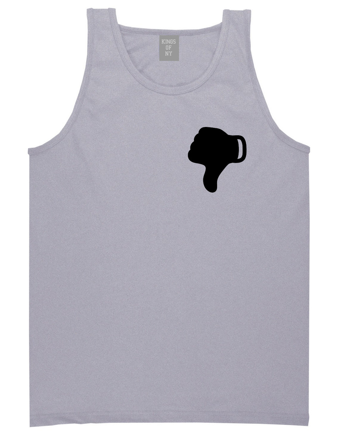 Thumbs Down Emoji Chest Grey Tank Top Shirt by Kings Of NY