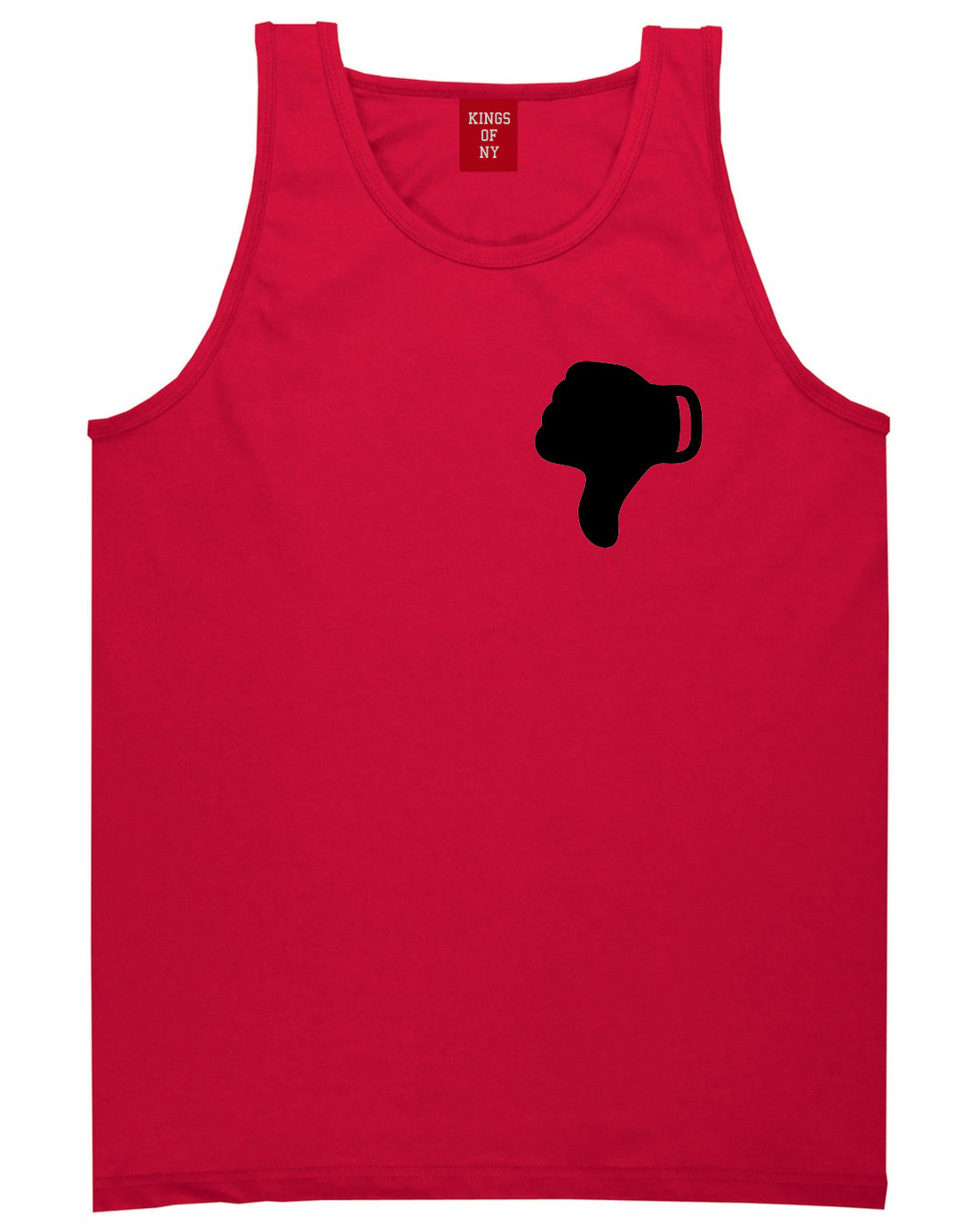 Thumbs Down Emoji Chest Red Tank Top Shirt by Kings Of NY