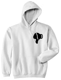 Thumbs Down Emoji Chest White Pullover Hoodie by Kings Of NY