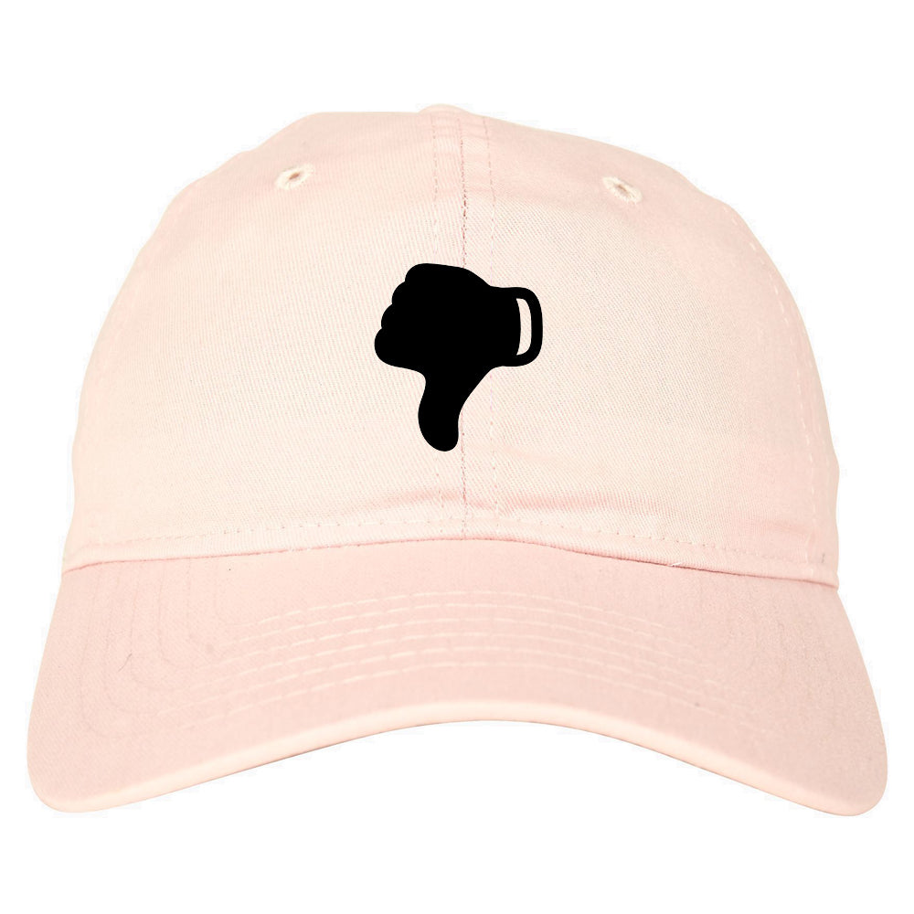 Thumbs Down Emoji Chest Dad Hat Baseball Cap Pink