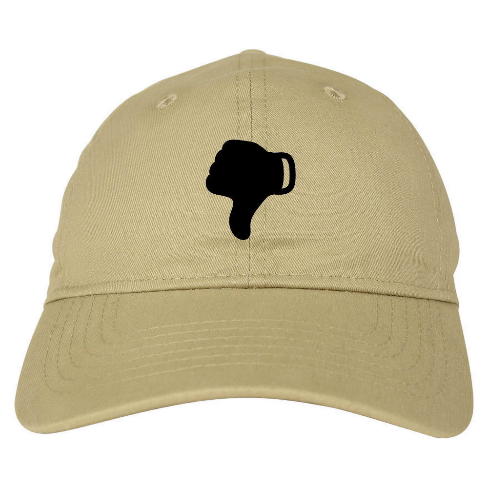 Thumbs Down Emoji Chest Dad Hat Baseball Cap Beige