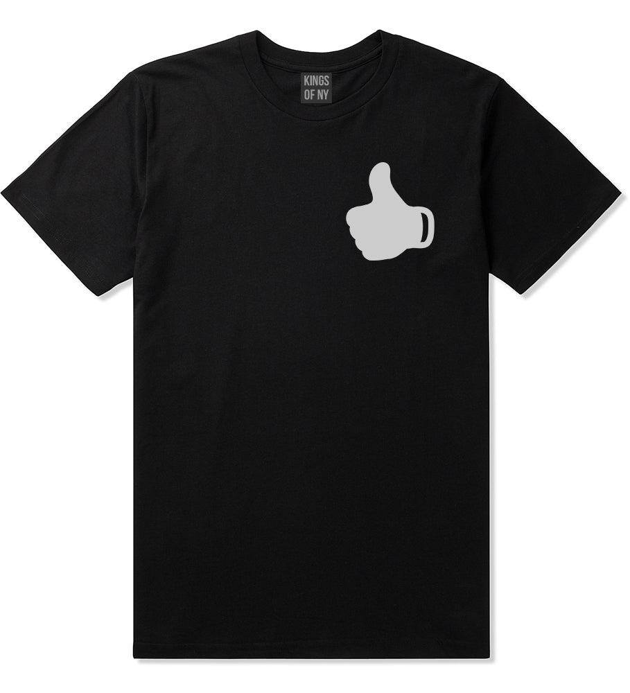 Thumbs Up Emoji Chest Black T-Shirt by Kings Of NY