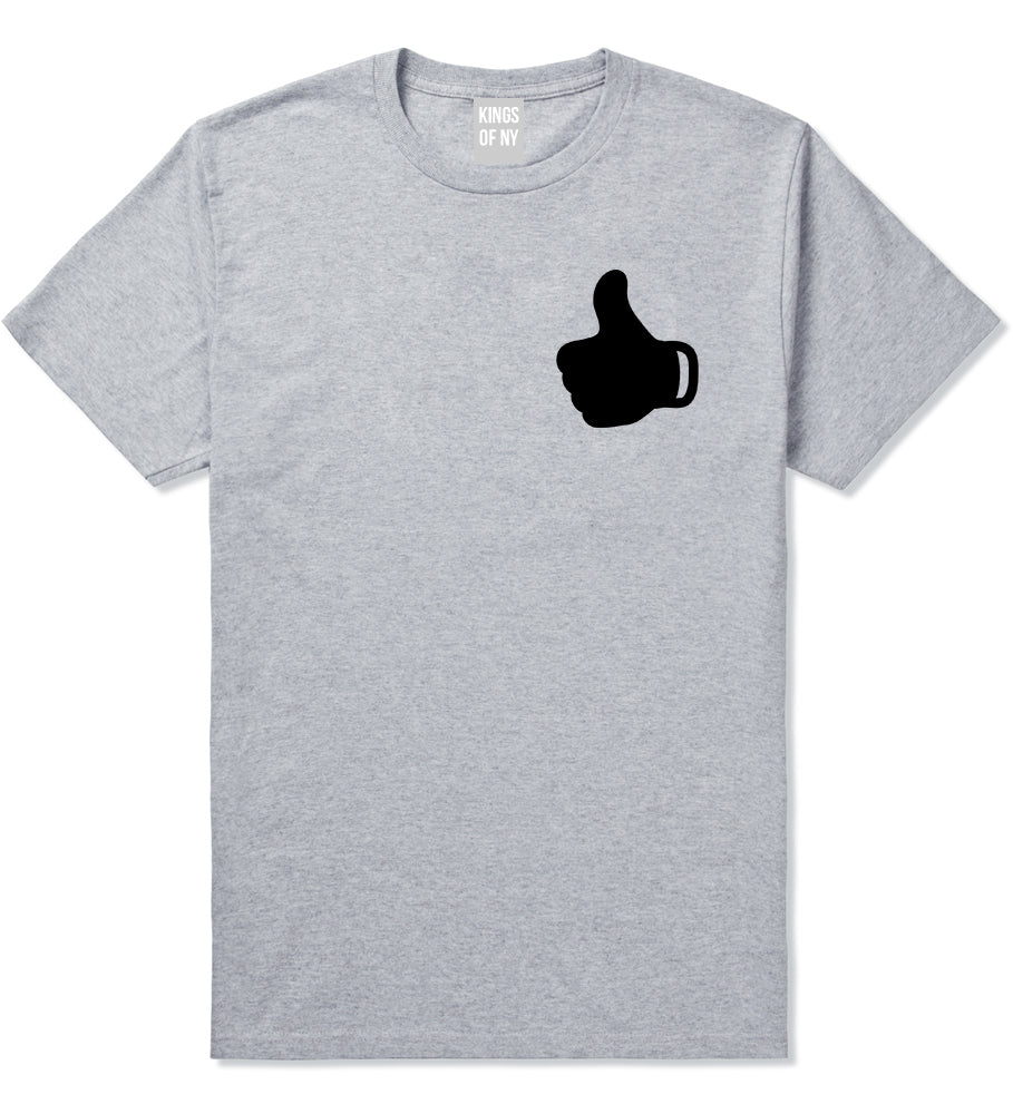 Thumbs Up Emoji Chest Grey T-Shirt by Kings Of NY