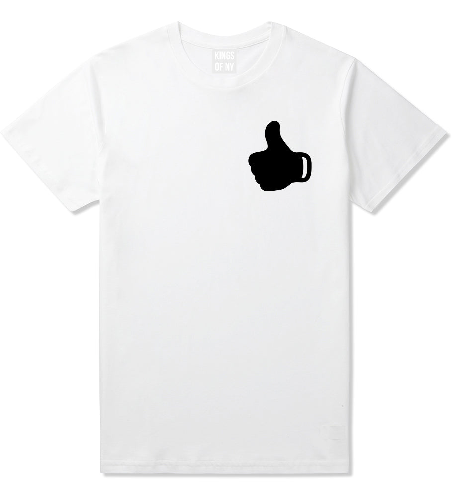 Thumbs Up Emoji Chest White T-Shirt by Kings Of NY