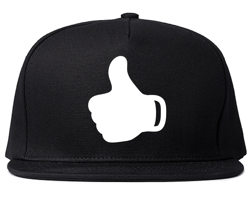 Thumbs Up Emoji Chest Snapback Hat Black