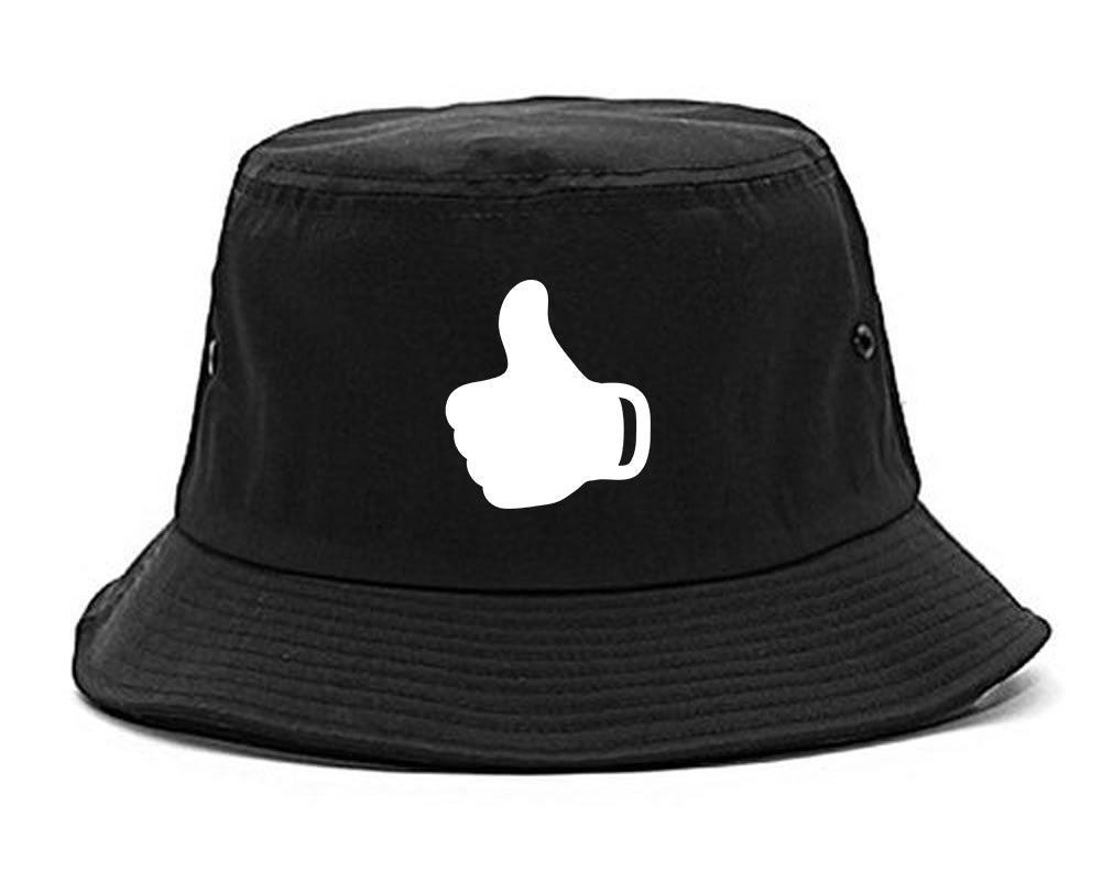 Thumbs Up Emoji Chest Bucket Hat Black