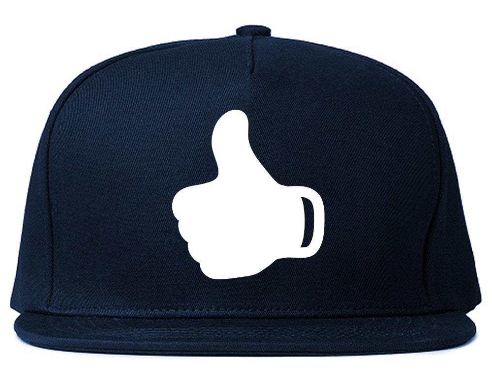 Thumbs Up Emoji Chest Snapback Hat Blue