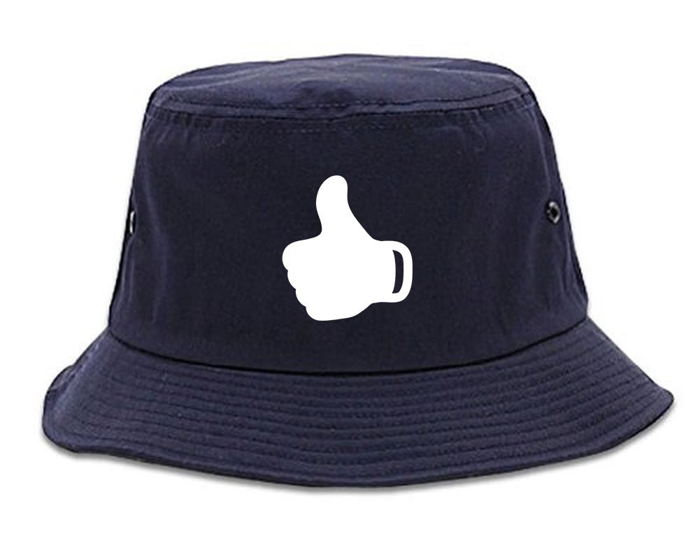 Thumbs Up Emoji Chest Bucket Hat Blue