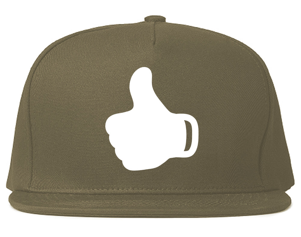 Thumbs Up Emoji Chest Snapback Hat Grey