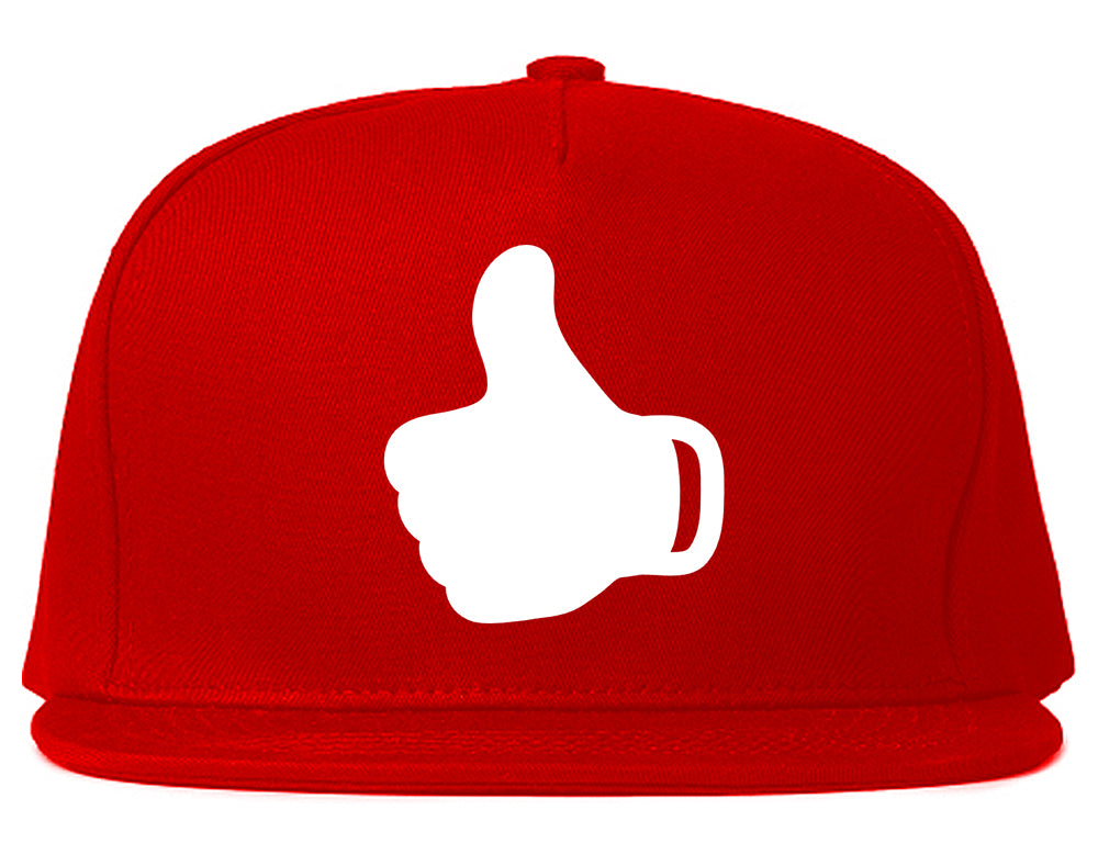 Thumbs Up Emoji Chest Snapback Hat Red