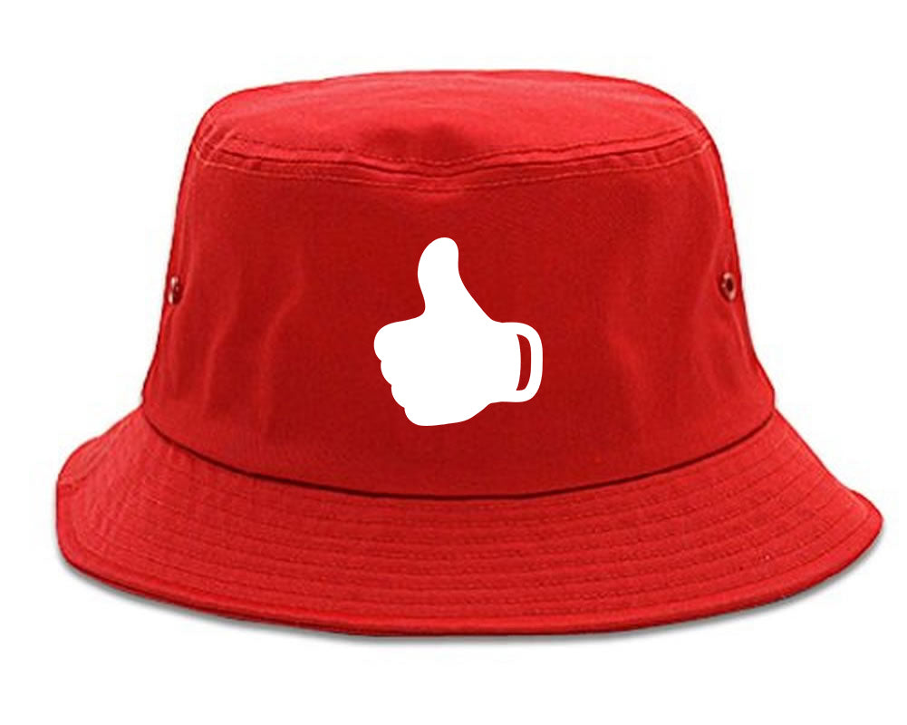 Thumbs Up Emoji Chest Bucket Hat Red
