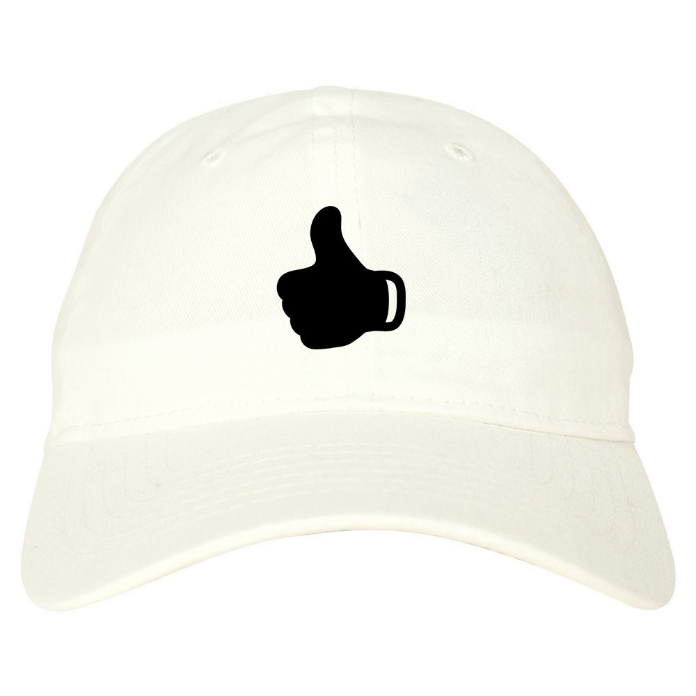 Thumbs Up Emoji Chest Dad Hat Baseball Cap White