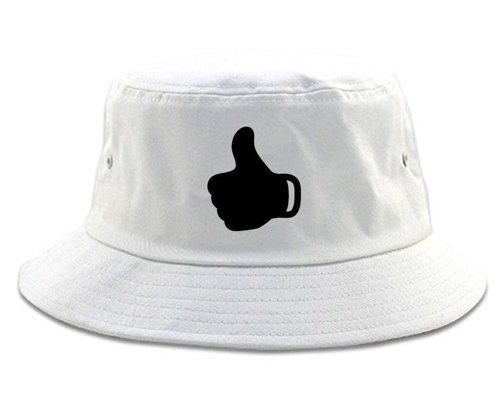 Thumbs Up Emoji Chest Bucket Hat White