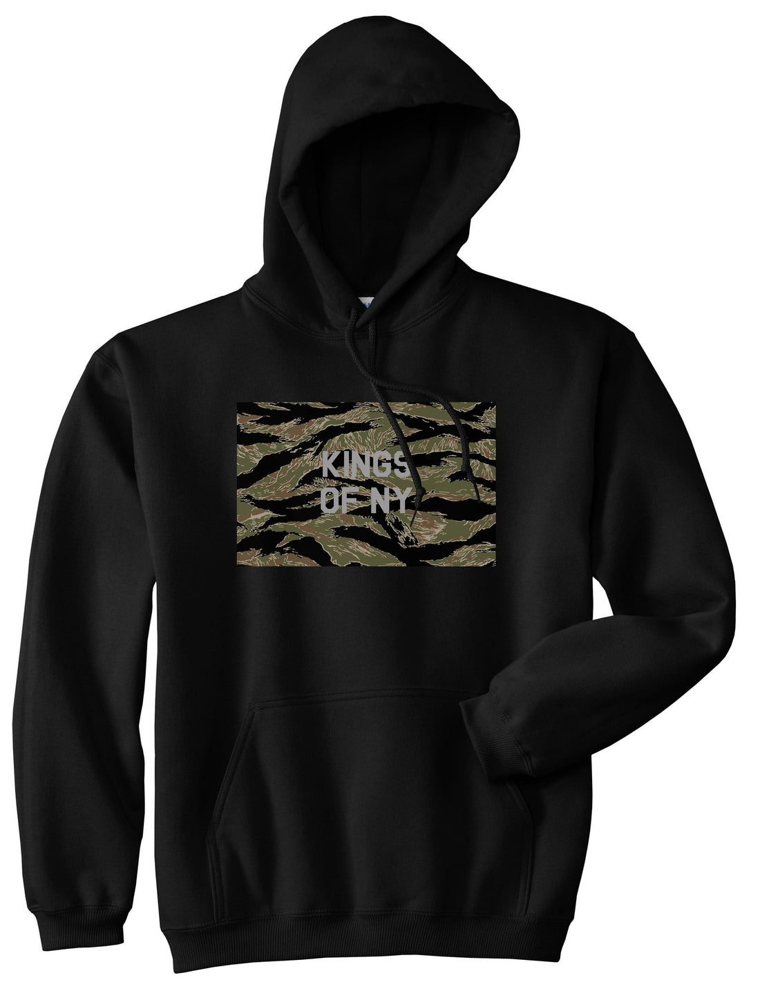 Tiger Stripe Camo Army Pullover Hoodie in Black