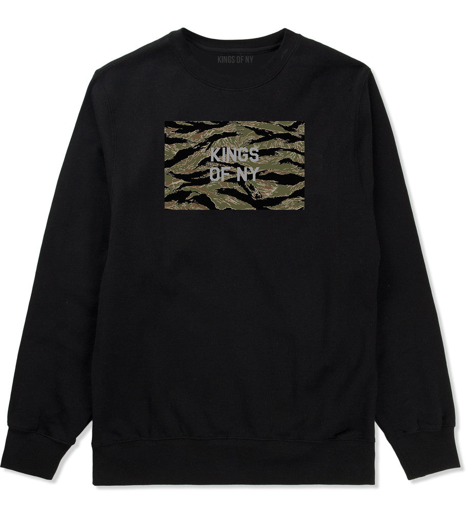 Tiger Stripe Camo Army Crewneck Sweatshirt in Black