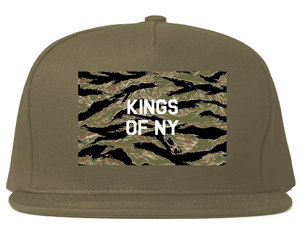 Tiger Stripe Camo Army Snapback Hat Cap in Grey