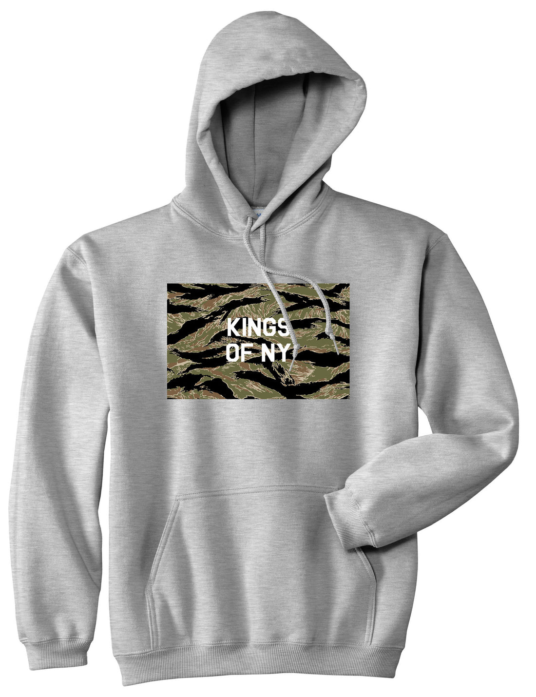 Tiger Stripe Camo Army Pullover Hoodie in Grey