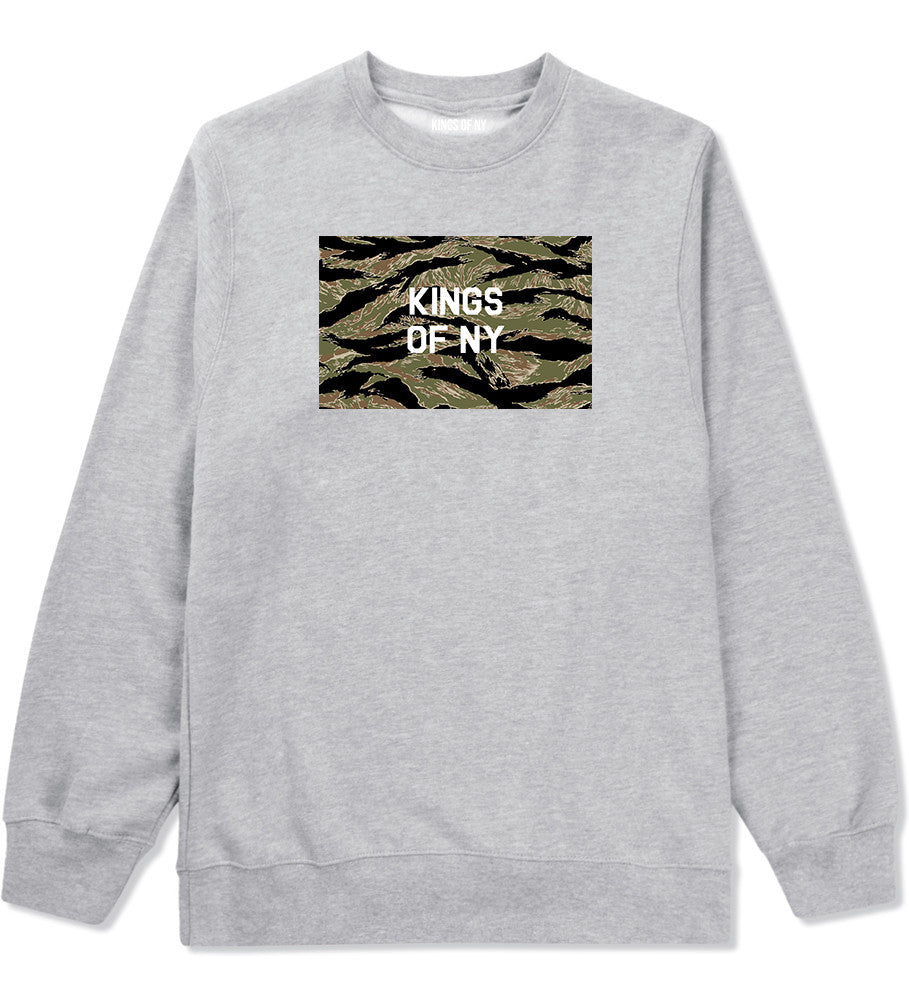 Tiger Stripe Camo Army Crewneck Sweatshirt in Grey